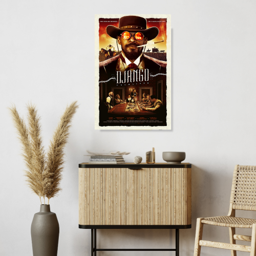 Django Unchained Movie Poster Frame Western Action Film Artwork Framed Posters Hollwood Movies Canvas Painting Photo Frames For Wall Decor Living Room Bedroom  Study Room Restraunt Cafe Office & Home Decoration