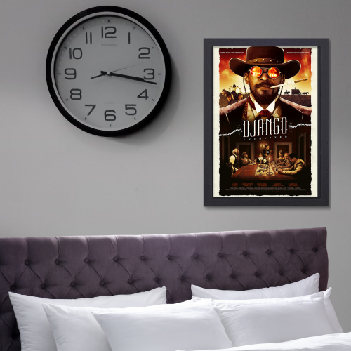 Django Unchained Movie Poster Frame Western Action Film Artwork Framed Posters Hollwood Movies Canvas Painting Photo Frames For Wall Decor Living Room Bedroom  Study Room Restraunt Cafe Office & Home Decoration