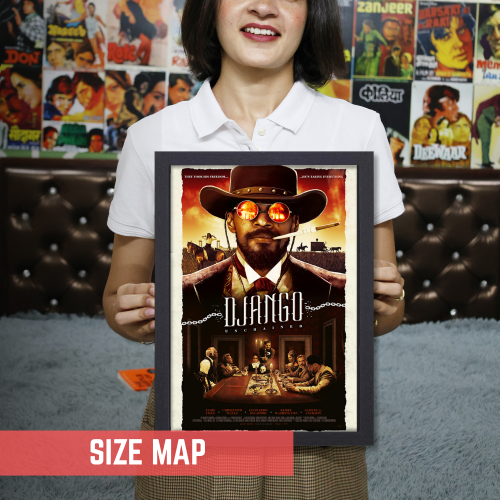 Django Unchained Movie Poster Frame Western Action Film Artwork Framed Posters Hollwood Movies Canvas Painting Photo Frames For Wall Decor Living Room Bedroom  Study Room Restraunt Cafe Office & Home Decoration