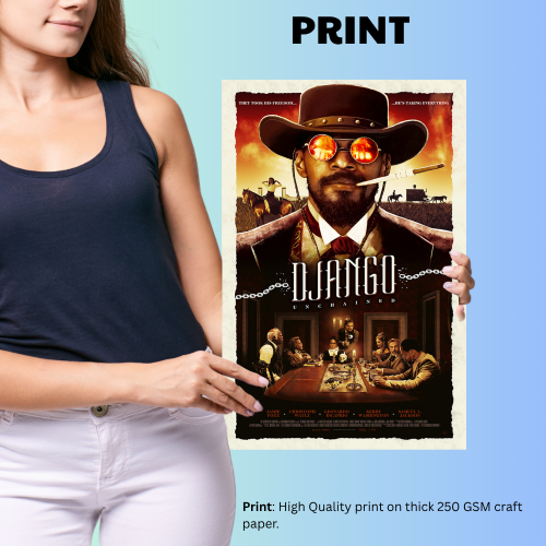 Django Unchained Movie Poster Frame Western Action Film Artwork Framed Posters Hollwood Movies Canvas Painting Photo Frames For Wall Decor Living Room Bedroom  Study Room Restraunt Cafe Office & Home Decoration
