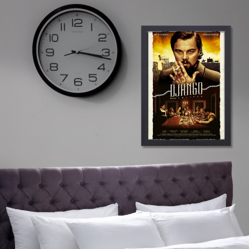 Django Unchained Movie Poster Frame Western Action Movies Artwork Framed Posters Hollwood Film Canvas Painting Photo Frames For Wall Decor Living Room Bedroom  Study Room Restraunt Cafe Office & Home Decoration