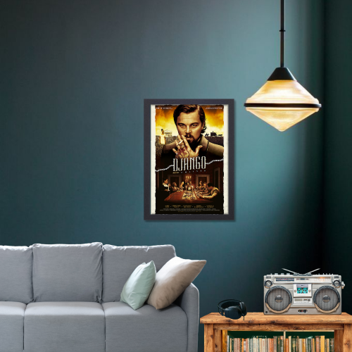 Django Unchained Movie Poster Frame Western Action Movies Artwork Framed Posters Hollwood Film Canvas Painting Photo Frames For Wall Decor Living Room Bedroom  Study Room Restraunt Cafe Office & Home Decoration