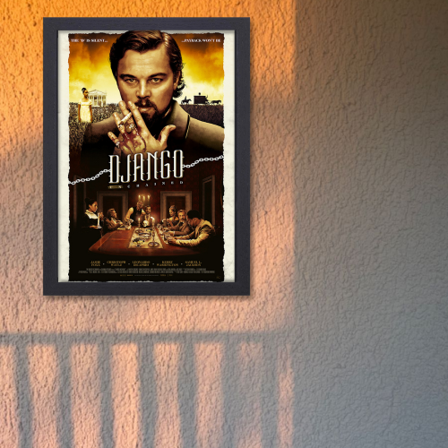 Django Unchained Movie Poster Frame Western Action Movies Artwork Framed Posters Hollwood Film Canvas Painting Photo Frames For Wall Decor Living Room Bedroom  Study Room Restraunt Cafe Office & Home Decoration