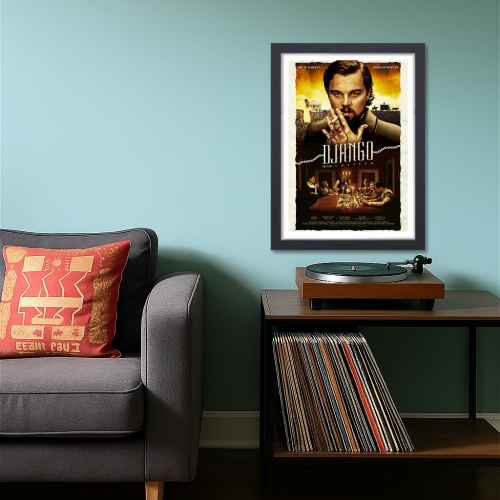 Django Unchained Movie Poster Frame Western Action Movies Artwork Framed Posters Hollwood Film Canvas Painting Photo Frames For Wall Decor Living Room Bedroom  Study Room Restraunt Cafe Office & Home Decoration