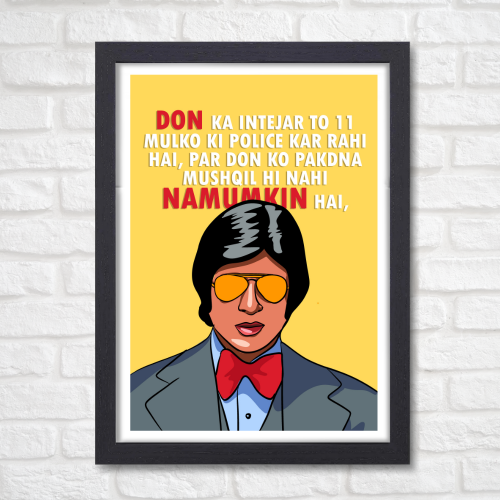 Bollywood Movie Don Poster Frame Amitabh Bachchan Movies Framed Posters Dialouges Quote Canvas Painting Photo Frames Poster For wall Decor Bedroom Living Room Decoration Home Office Restraunt Cafe, don movie poster, don poster amitabh, don movie poster, don 2 movie poster, don poster, bollywood movies poster, bollywood movies poster hd, bollywood movies poster images, bollywood movies, bollywood movies poster, bollywood movies poster hd, bollywood movies poster images