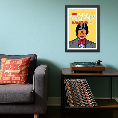 Bollywood Movie Don Poster Frame Amitabh Bachchan Movies Framed Posters Dialouges Quote Canvas Painting Photo Frames Poster For wall Decor Bedroom Living Room Decoration Home Office Restraunt Cafe, don movie poster, don poster amitabh, don movie poster, don 2 movie poster, don poster, bollywood movies poster, bollywood movies poster hd, bollywood movies poster images, bollywood movies, bollywood movies poster, bollywood movies poster hd, bollywood movies poster images