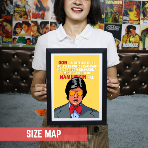 Bollywood Movie Don Poster Frame Amitabh Bachchan Movies Framed Posters Dialouges Quote Canvas Painting Photo Frames Poster For wall Decor Bedroom Living Room Decoration Home Office Restraunt Cafe, don movie poster, don poster amitabh, don movie poster, don 2 movie poster, don poster, bollywood movies poster, bollywood movies poster hd, bollywood movies poster images, bollywood movies, bollywood movies poster, bollywood movies poster hd, bollywood movies poster images
