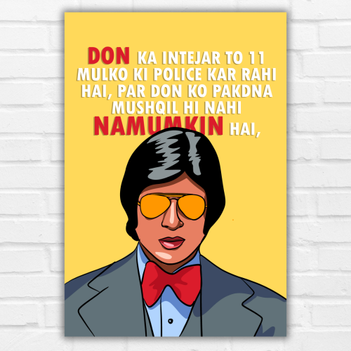 Bollywood Movie Don Poster Frame Amitabh Bachchan Movies Framed Posters Dialouges Quote Canvas Painting Photo Frames Poster For wall Decor Bedroom Living Room Decoration Home Office Restraunt Cafe, don movie poster, don poster amitabh, don movie poster, don 2 movie poster, don poster, bollywood movies poster, bollywood movies poster hd, bollywood movies poster images, bollywood movies, bollywood movies poster, bollywood movies poster hd, bollywood movies poster images