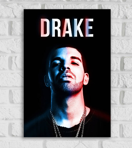 Poster Wall Frame Rapper Drake Poster Frame Canadian Rapper and Singer Posters Singers Artwork ...