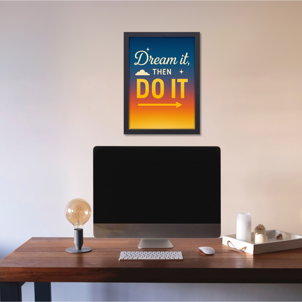 Motivational Quotes Poster Motivation Quote Posters Inspiring Lines Painting Stickers for Students & Study Room Library decoration Living room bedroom kitchen Dining hall & office wall decor (with frame & without frame)