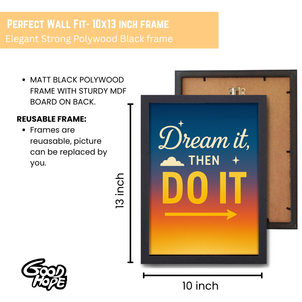 Motivational Quotes Poster Motivation Quote Posters Inspiring Lines Painting Stickers for Students & Study Room Library decoration Living room bedroom kitchen Dining hall & office wall decor (with frame & without frame)