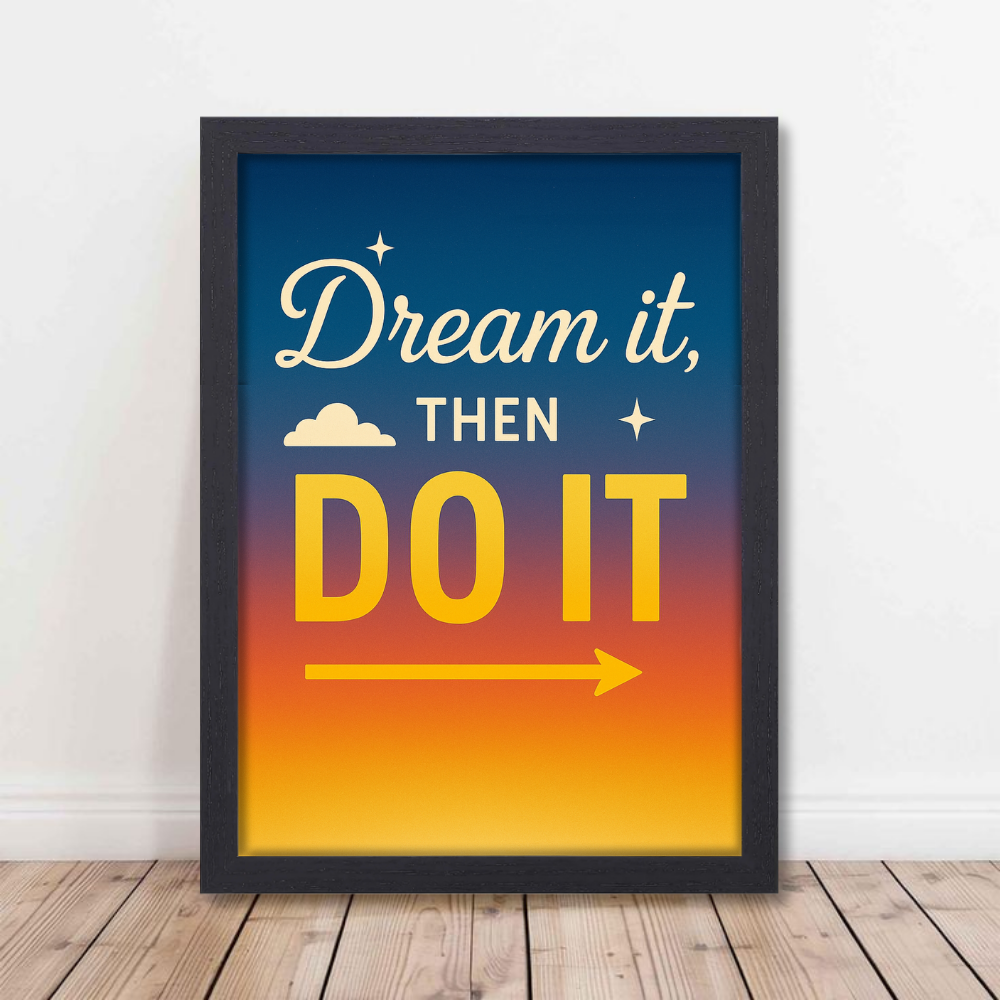 Motivational Quotes Poster Motivation Quote Posters Inspiring Lines Painting Stickers for Students & Study Room Library decoration Living room bedroom kitchen Dining hall & office wall decor (with frame & without frame)