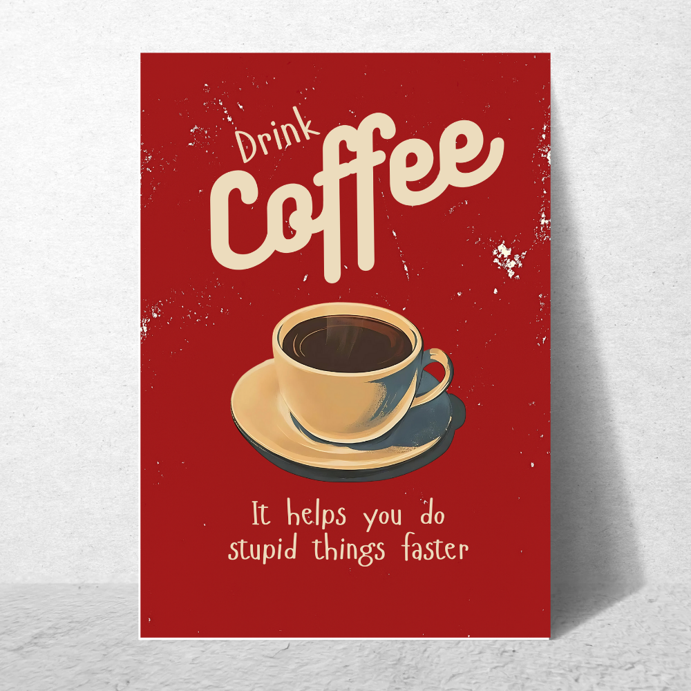 Funny Coffee thing Quote Poster For Room Office Home wall Decoration Bedroom Hotel Living Gift Painting sticker wallpaper Hostel Restaurant Bar Cafe Hotel Wall Art Caffe Quotes