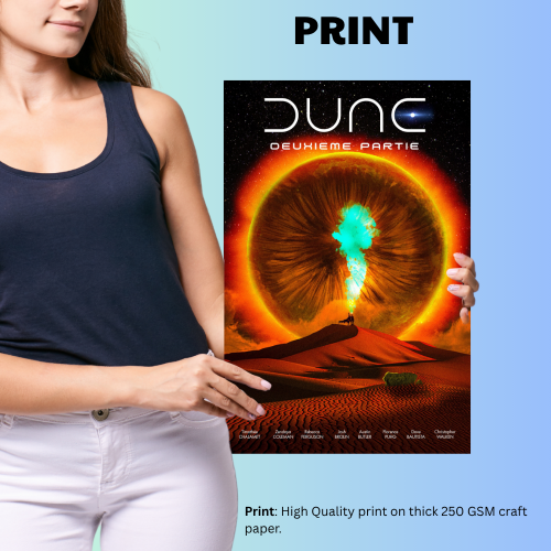 Dune Movie Poster Frame Adventure Sci-fi Film Artwork Framed Posters  Hollywood Movies Canvas Painting Photo Frames for Wall Decor Home Decoration Living Room Bedroom Office Study Room Cafe