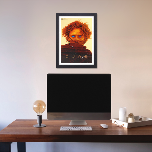 Dune Movie Poster Frame Adventure Sci-fi Film Artwork Framed Posters Hollywood Movies Canvas Painting Photo Frames for Wall Decor Home Decoration Living Room Bedroom Office Study Room Cafe