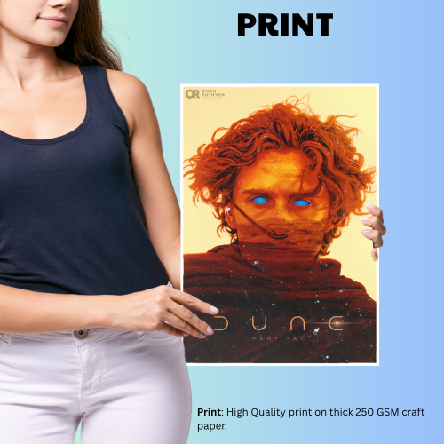 Dune Movie Poster Frame Adventure Sci-fi Film Artwork Framed Posters Hollywood Movies Canvas Painting Photo Frames for Wall Decor Home Decoration Living Room Bedroom Office Study Room Cafe