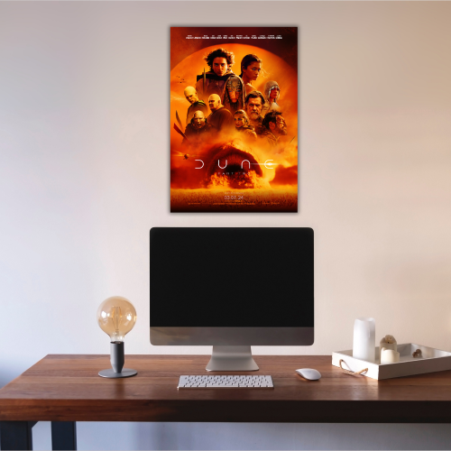 Dune Movie Poster Framed Adventure Sci-fi Film Artwork Frames Posters Hollywood Movies Canvas Painting Photo Frame for Wall Decor Home Decoration Living Room Bedroom Office Study Room Cafe