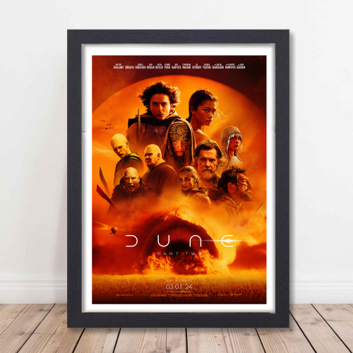 Dune Movie Poster Framed Adventure Sci-fi Film Artwork Frames Posters Hollywood Movies Canvas Painting Photo Frame for Wall Decor Home Decoration Living Room Bedroom Office Study Room Cafe