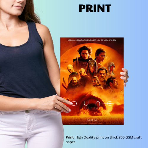 Dune Movie Poster Framed Adventure Sci-fi Film Artwork Frames Posters Hollywood Movies Canvas Painting Photo Frame for Wall Decor Home Decoration Living Room Bedroom Office Study Room Cafe