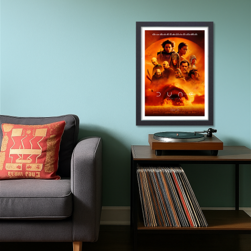 Dune Movie Poster Framed Adventure Sci-fi Film Artwork Frames Posters Hollywood Movies Canvas Painting Photo Frame for Wall Decor Home Decoration Living Room Bedroom Office Study Room Cafe