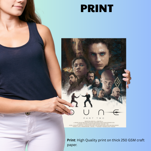 Dune Movie Posters Frame Adventure Sci-fi Film Artwork Framed Poster Hollywood Movies Canvas Painting Photo Frames for Wall Decor Home Decoration Living Room Bedroom Office Study Room Cafe