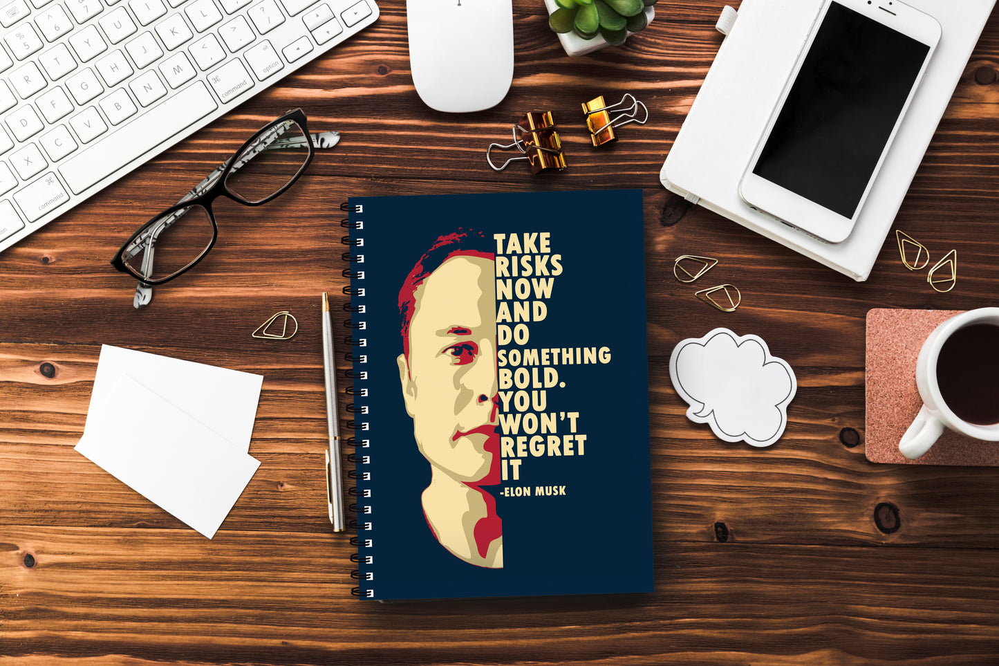 Elon Musk Motivational Printed Notebook