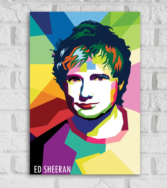 Ed Sheeran English Singer-Songwriter Hollywood Songwriter Pop Culture Art Music Artist Painting Texture Motivational Quote Colorful Matte Finish Posters Frames
