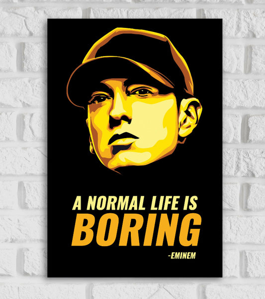 Eminem American Rapper and Songwriter Pop Culture Art Music Artist Singer Motivational Quote Black Color Matte Finish Posters Frames