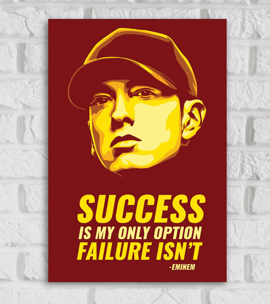 Eminem American Rapper and Songwriter Pop Culture Art Music Artist Singer Blue & White Color Matte Finish Posters Frames