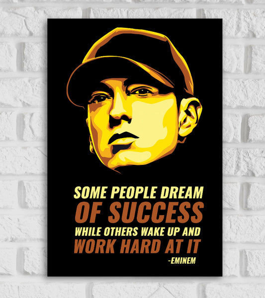 Eminem American Rapper and Songwriter Pop Culture Art Music Artist Singer Motivational Quote Black Color Matte Finish Posters Frames
