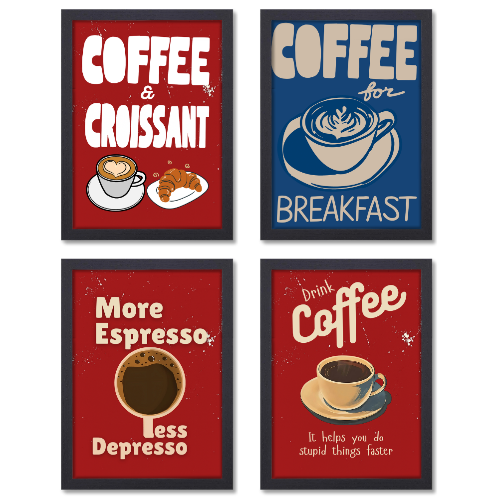 Coffee Quote Poster Frame Set of 4 Wall Framed Posters for Cafe Restraunt Coffee Photo Frames Paintings for wall decor Livingroom Kitchen Office Restro Decoration Items Cafe Painting , Wall Frames for Cafe, wall frames for cafe restraunt, Photo Frames for cafe wall decoration, cafe frames for wall decor, frames for wall decoration cafe, cafe photo frames for wall, funny wall frames for cafe, high quality wall frames for cafe, wall decor frames for cafe and restraunt, wall frame for cafe, frame for cafe wall