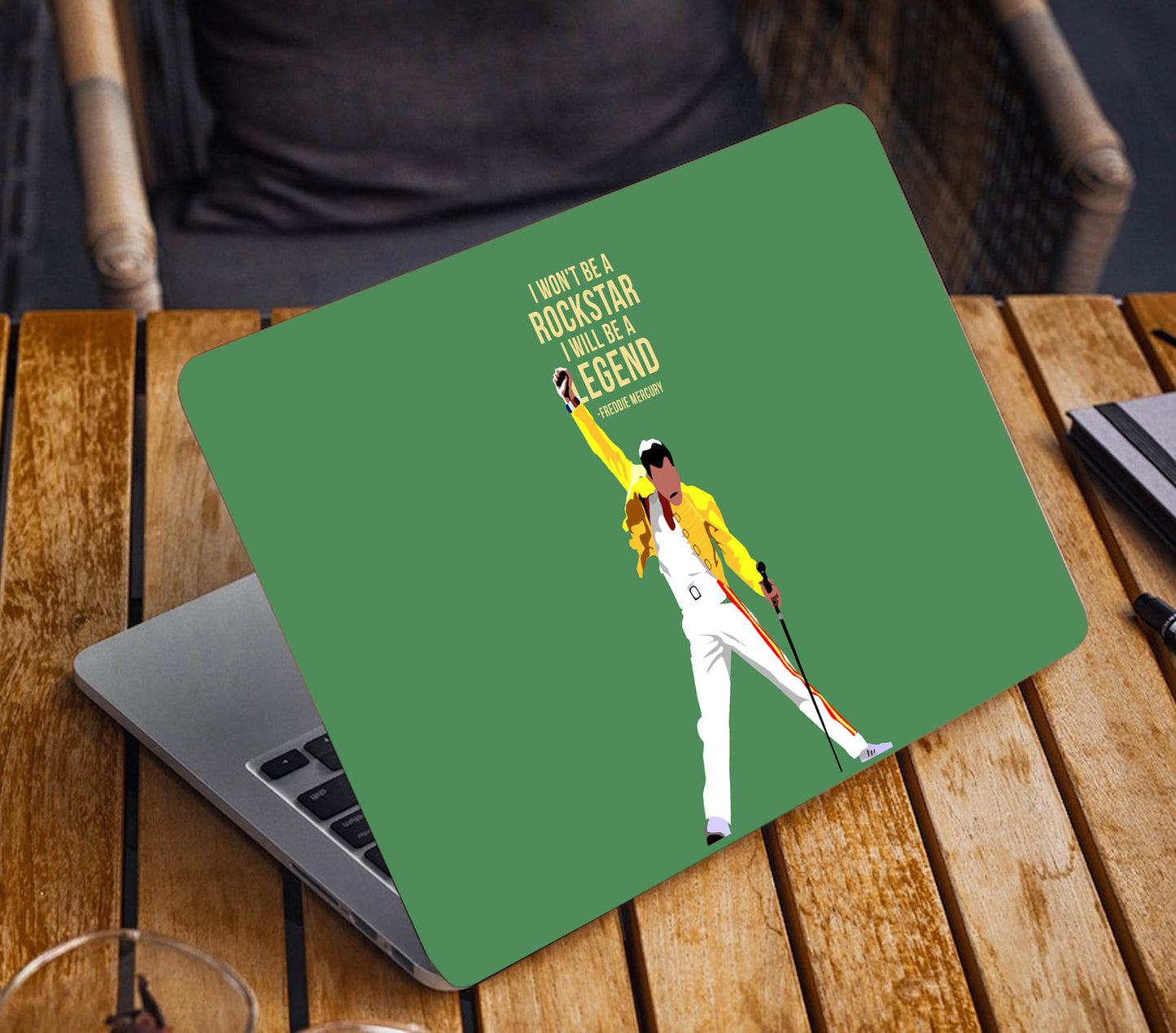 Freddie Mercury Laptop Skin Vinyl, No Bubble, Multicolor 11.6"- 15.6" inch Laptop