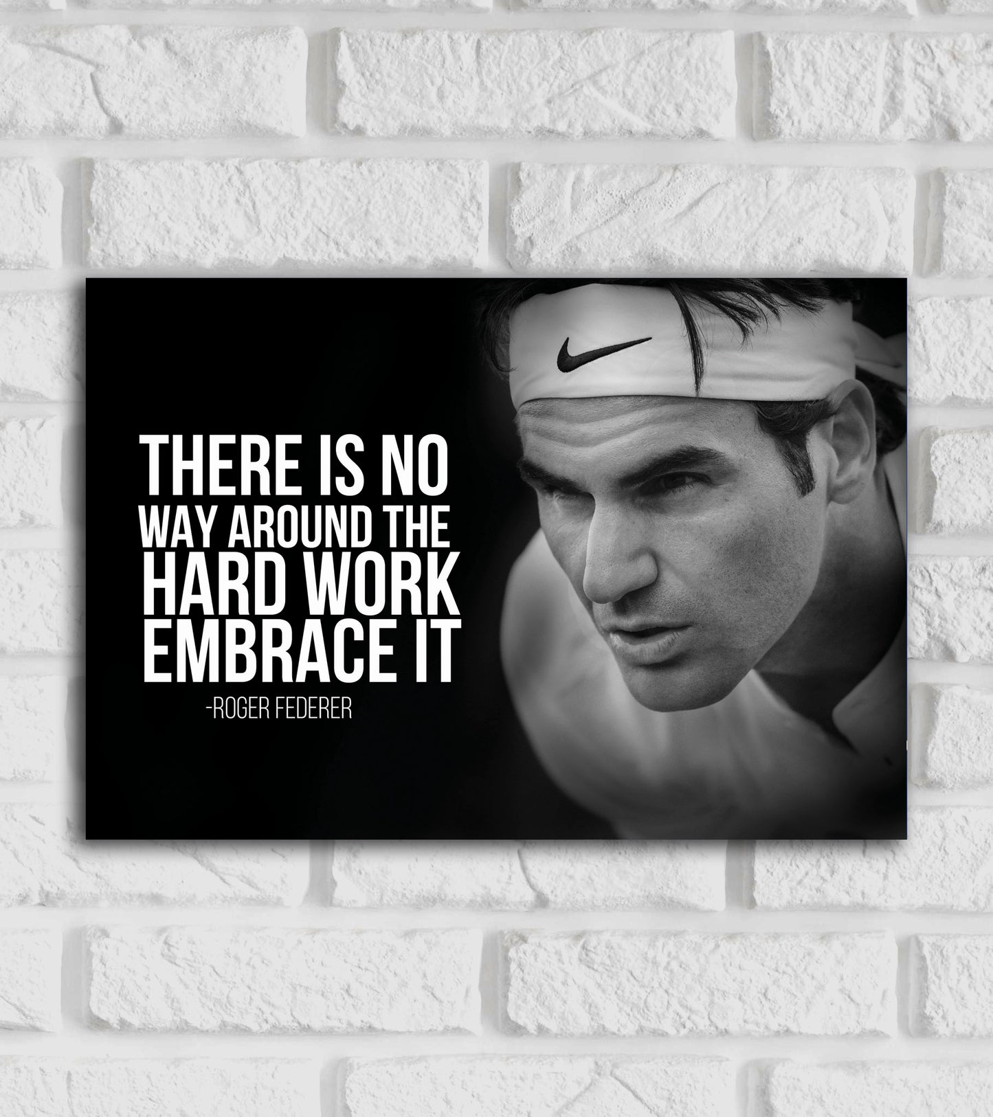 Roger Federer Quote Black Artwork