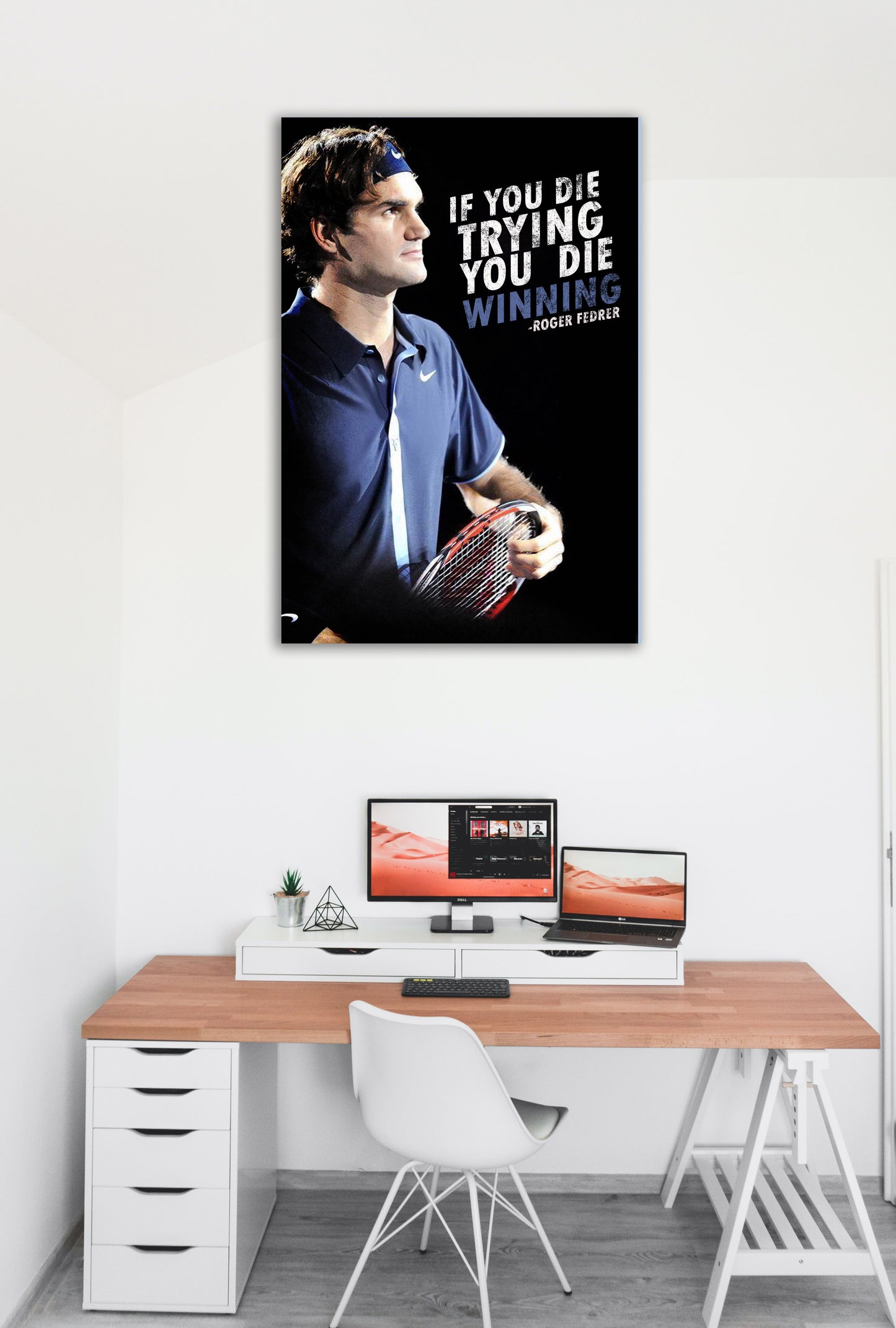 Roger Federer Quote Motivational Artwork