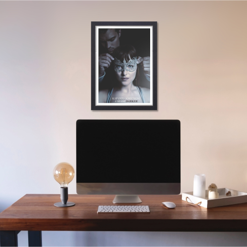 Fifty Shades Of Grey Movie Poster Frame Erotic Romance Film Artwork Framed Posters Hollywood Movies Canvas Painting Photo Frames for Wall Decor Home Decoration Living Room Bedroom Office Study Room Cafe Restraunt