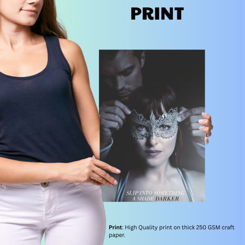 Fifty Shades Of Grey Movie Poster Frame Erotic Romance Film Artwork Framed Posters Hollywood Movies Canvas Painting Photo Frames for Wall Decor Home Decoration Living Room Bedroom Office Study Room Cafe Restraunt