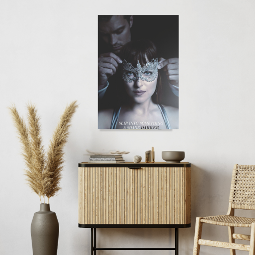 Fifty Shades Of Grey Movie Poster Frame Erotic Romance Film Artwork Framed Posters Hollywood Movies Canvas Painting Photo Frames for Wall Decor Home Decoration Living Room Bedroom Office Study Room Cafe Restraunt