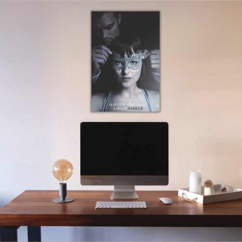 Fifty Shades Of Grey Movie Poster Frame Erotic Romance Film Artwork Framed Posters Hollywood Movies Canvas Painting Photo Frames for Wall Decor Home Decoration Living Room Bedroom Office Study Room Cafe Restraunt