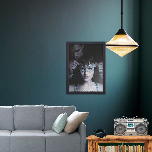 Fifty Shades Of Grey Movie Poster Frame Erotic Romance Film Artwork Framed Posters Hollywood Movies Canvas Painting Photo Frames for Wall Decor Home Decoration Living Room Bedroom Office Study Room Cafe Restraunt