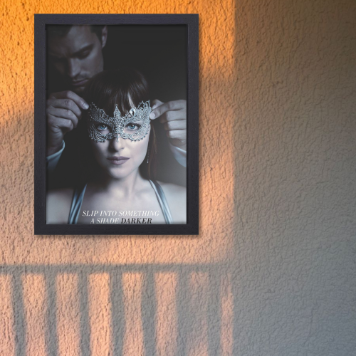Fifty Shades Of Grey Movie Poster Frame Erotic Romance Film Artwork Framed Posters Hollywood Movies Canvas Painting Photo Frames for Wall Decor Home Decoration Living Room Bedroom Office Study Room Cafe Restraunt