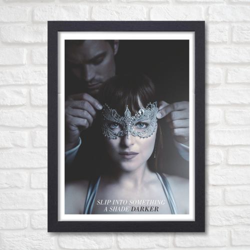 Fifty Shades Of Grey Movie Poster Frame Erotic Romance Film Artwork Framed Posters Hollywood Movies Canvas Painting Photo Frames for Wall Decor Home Decoration Living Room Bedroom Office Study Room Cafe Restraunt