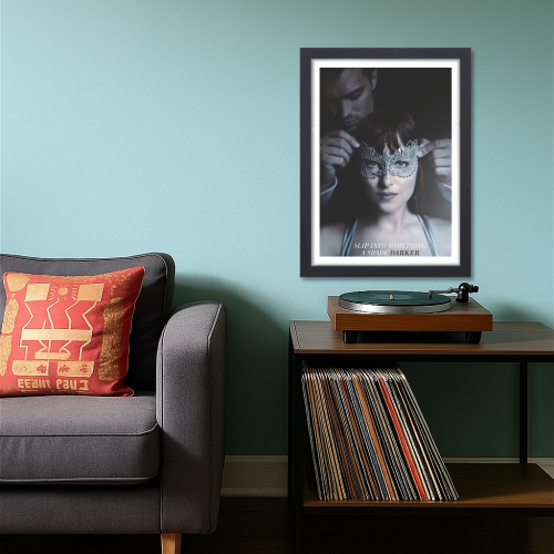 Fifty Shades Of Grey Movie Poster Frame Erotic Romance Film Artwork Framed Posters Hollywood Movies Canvas Painting Photo Frames for Wall Decor Home Decoration Living Room Bedroom Office Study Room Cafe Restraunt