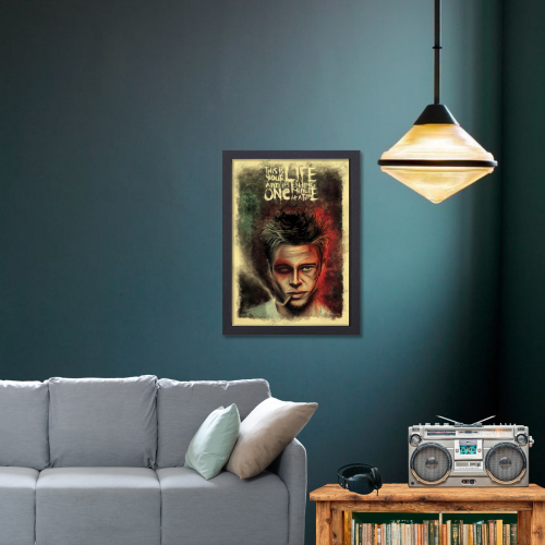 Fight Club Movie Poster Frame Action Movies Artwork Framed Posters Hollywood Crime Film Canvas Painting Photo Frames For Wall Decor Living Room Bedroom  Study Room Restraunt Cafe Office & Home Decoration, fight club movie poster, fight club movie poster hd, fight club movie poster 4k, fight club movie poster original, fight club movie poster framed, fight club movie poster 24x36, fight club movie poster font, fight club poster frame, fight club movie wall poster, fight club movie wall posters