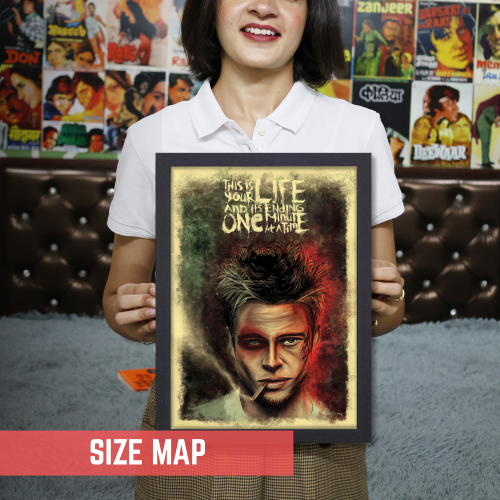Fight Club Movie Poster Frame Action Movies Artwork Framed Posters Hollywood Crime Film Canvas Painting Photo Frames For Wall Decor Living Room Bedroom  Study Room Restraunt Cafe Office & Home Decoration, fight club movie poster, fight club movie poster hd, fight club movie poster 4k, fight club movie poster original, fight club movie poster framed, fight club movie poster 24x36, fight club movie poster font, fight club poster frame, fight club movie wall poster, fight club movie wall posters