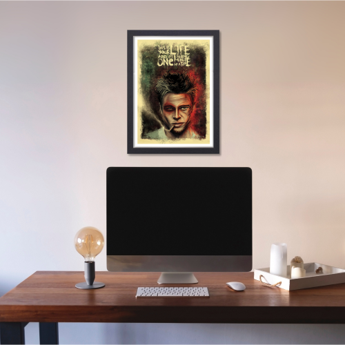 Fight Club Movie Poster Frame Action Movies Artwork Framed Posters Hollywood Crime Film Canvas Painting Photo Frames For Wall Decor Living Room Bedroom  Study Room Restraunt Cafe Office & Home Decoration, fight club movie poster, fight club movie poster hd, fight club movie poster 4k, fight club movie poster original, fight club movie poster framed, fight club movie poster 24x36, fight club movie poster font, fight club poster frame, fight club movie wall poster, fight club movie wall posters