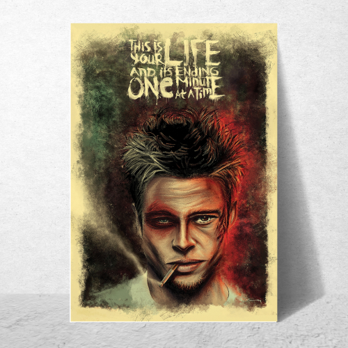 Fight Club Movie Poster Frame Action Movies Artwork Framed Posters Hollywood Crime Film Canvas Painting Photo Frames For Wall Decor Living Room Bedroom  Study Room Restraunt Cafe Office & Home Decoration, fight club movie poster, fight club movie poster hd, fight club movie poster 4k, fight club movie poster original, fight club movie poster framed, fight club movie poster 24x36, fight club movie poster font, fight club poster frame, fight club movie wall poster, fight club movie wall posters