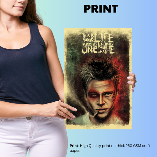 Fight Club Movie Poster Frame Action Movies Artwork Framed Posters Hollywood Crime Film Canvas Painting Photo Frames For Wall Decor Living Room Bedroom  Study Room Restraunt Cafe Office & Home Decoration, fight club movie poster, fight club movie poster hd, fight club movie poster 4k, fight club movie poster original, fight club movie poster framed, fight club movie poster 24x36, fight club movie poster font, fight club poster frame, fight club movie wall poster, fight club movie wall posters