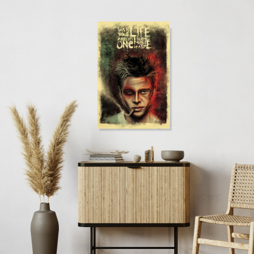 Fight Club Movie Poster Frame Action Movies Artwork Framed Posters Hollywood Crime Film Canvas Painting Photo Frames For Wall Decor Living Room Bedroom  Study Room Restraunt Cafe Office & Home Decoration, fight club movie poster, fight club movie poster hd, fight club movie poster 4k, fight club movie poster original, fight club movie poster framed, fight club movie poster 24x36, fight club movie poster font, fight club poster frame, fight club movie wall poster, fight club movie wall posters