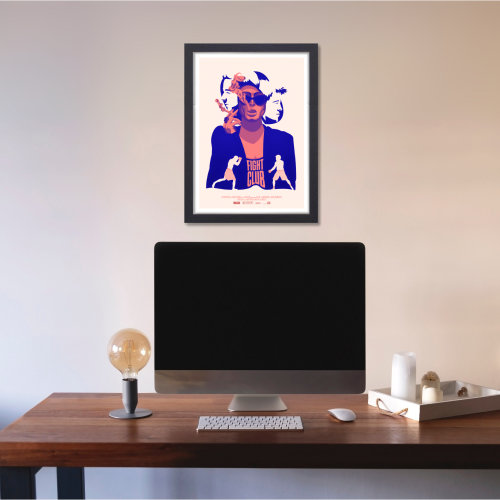 Fight Club Movie Poster Frame Action Movies Artwork Framed Posters Hollywood Crime Film Canvas Painting Photo Frames For Wall Decor Living Room Bedroom Art Study Room Restraunt Cafe Office & Home Decoration