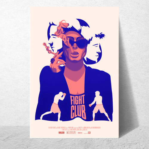 Fight Club Movie Poster Frame Action Movies Artwork Framed Posters Hollywood Crime Film Canvas Painting Photo Frames For Wall Decor Living Room Bedroom Art Study Room Restraunt Cafe Office & Home Decoration